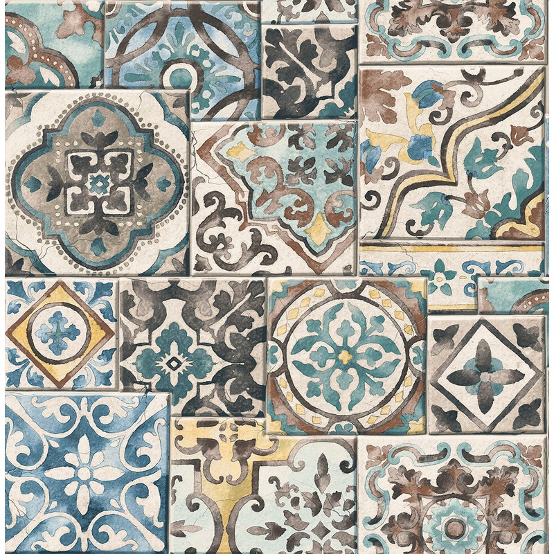 2922-22315 Estrada Blue Marrakesh Tiles Wallpaper