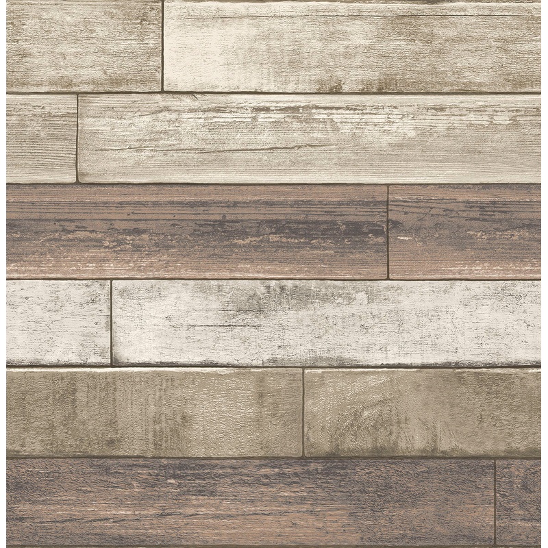 2922-22347 Porter Coffee Weathered Plank Wallpaper
