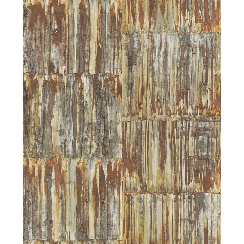 2922-24063 Chavez Brass Patina Panels Wallpaper