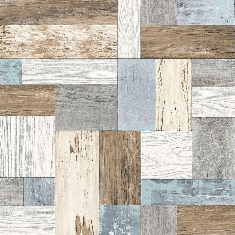 2922-25384 Keaton Multicolor Distressed Wood Wallpaper