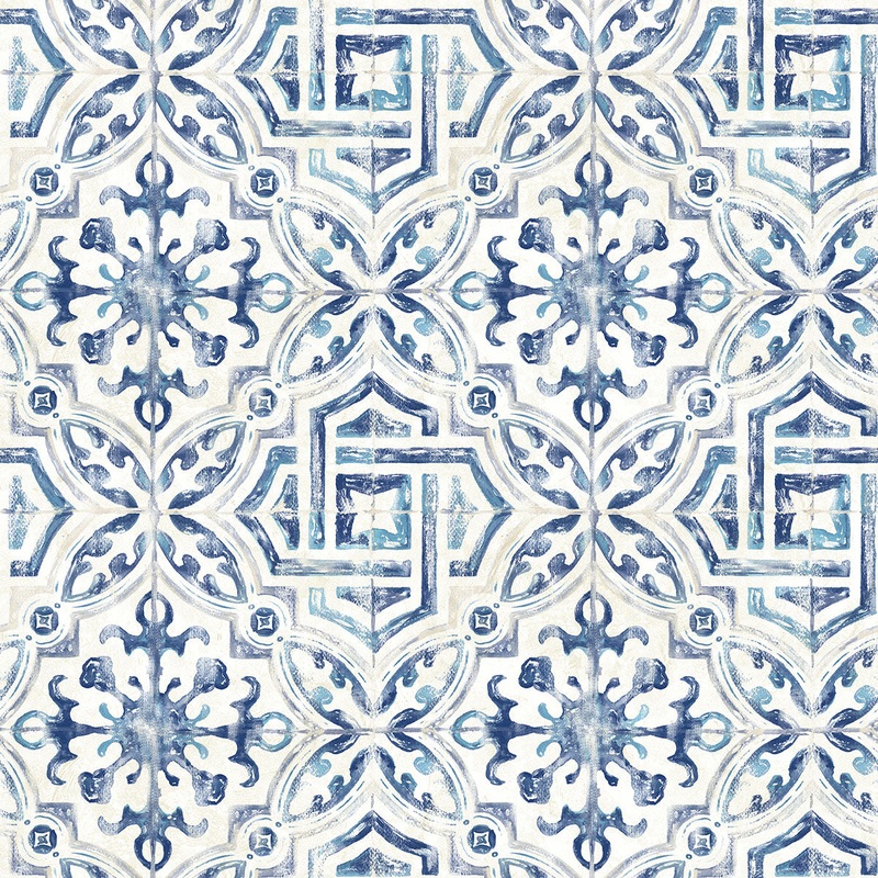 2904-12332 Sonoma Navy Spanish Tile Wallpaper