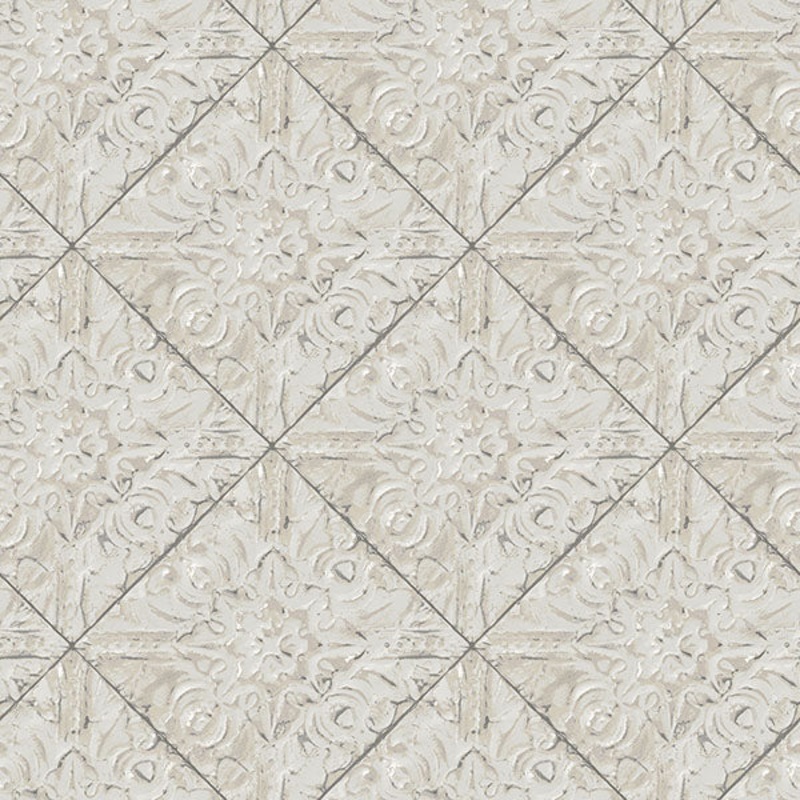 2904-13094 Brandi Grey Tin Tile Wallpaper