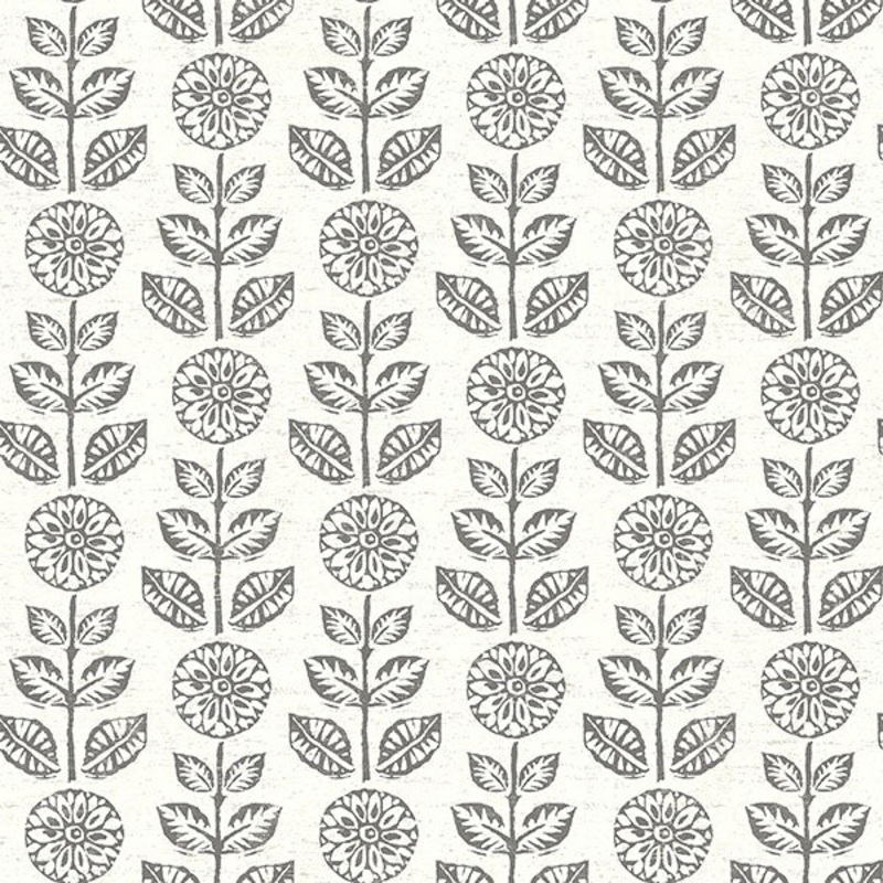 2904-13511 Dolly Dark Brown Folk Floral Wallpaper