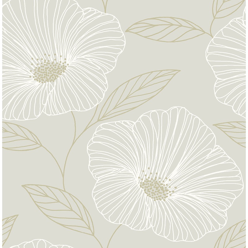 2904-24320 Mythic Light Grey Floral Wallpaper