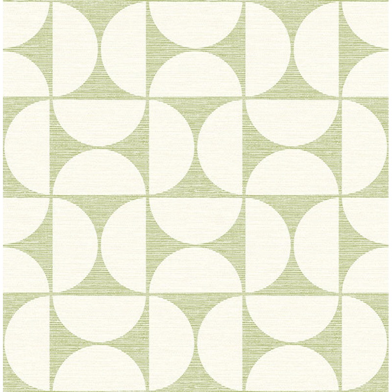 2904-25670 Deedee Green Geometric Faux Grasscloth Wallpaper