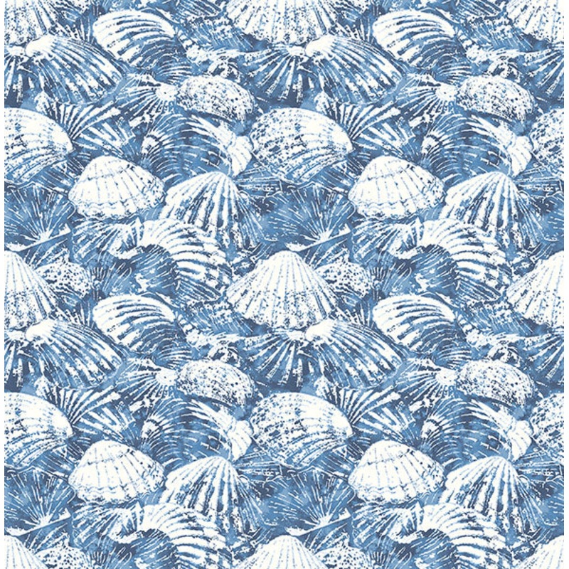 2904-25691 Surfside Blue Shells Wallpaper