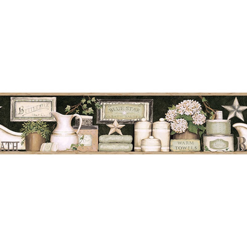 3119-63102B Country Bath Black Rustic Border