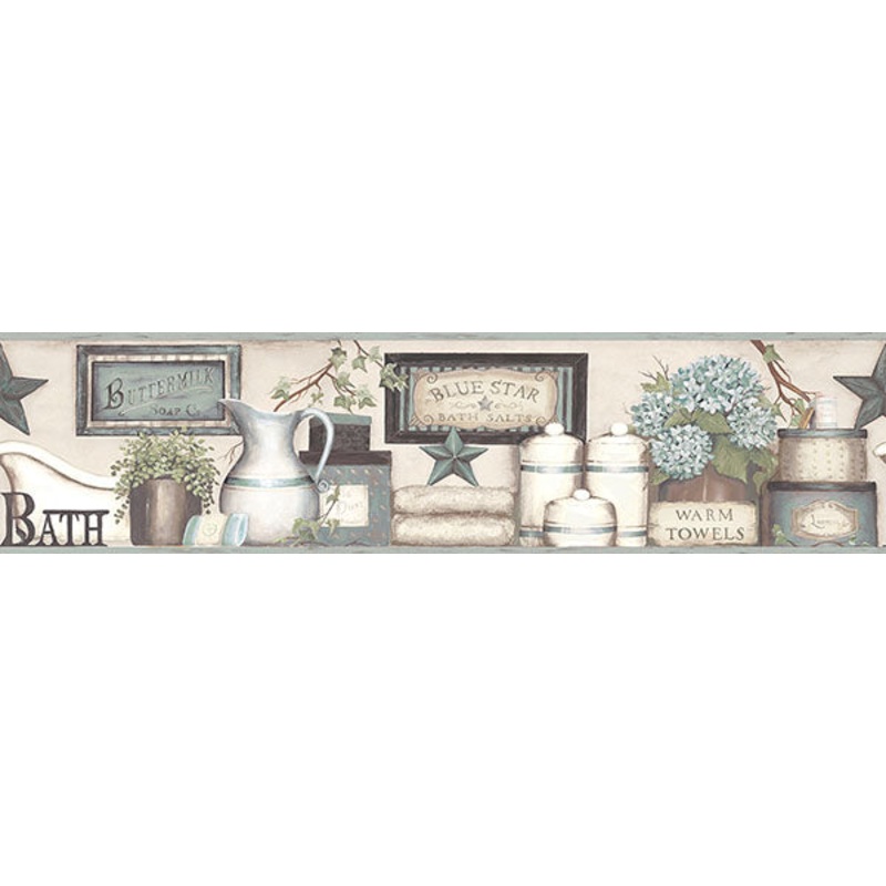 3119-63105B Country Bath Aqua Rustic Border