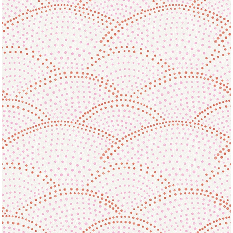 2903-25801 Bennett Pink Dotted Scallop Wallpaper