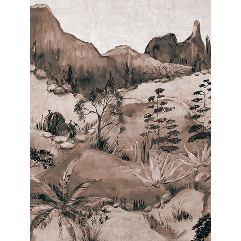 391566 Scenic Savanna Sepia Wall Mural