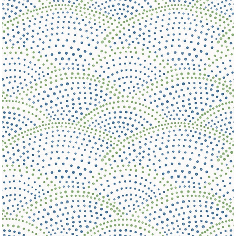 2903-25800 Bennett Blue Dotted Scallop Wallpaper