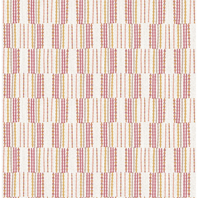 2903-25807 Burgen Orange Geometric Linen Wallpaper