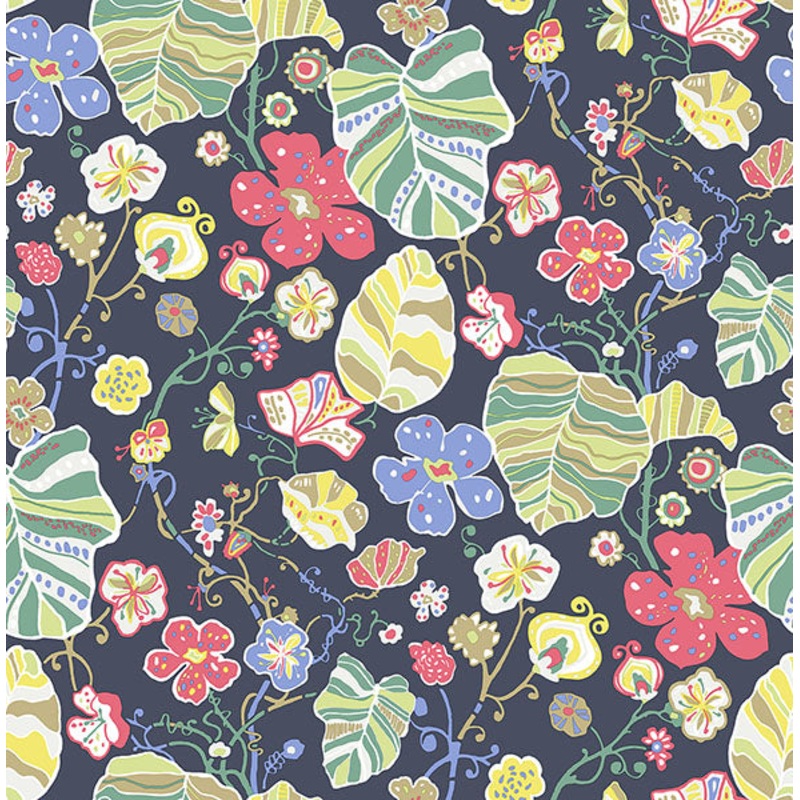 2903-25809 Gwyneth Navy Floral Wallpaper