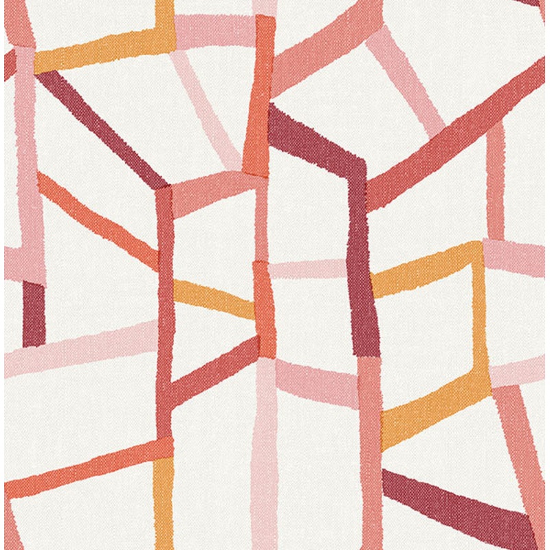 2903-25846 Tate Pink Geometric Linen Wallpaper