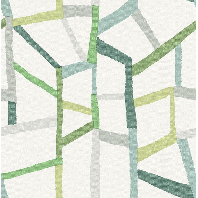 2903-25847 Tate Green Geometric Linen Wallpaper
