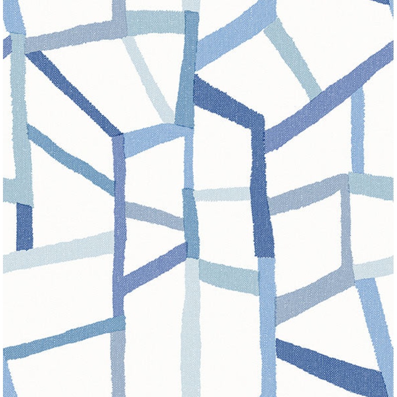2903-25849 Tate Blue Geometric Linen Wallpaper