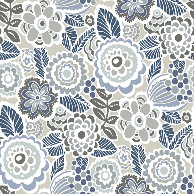 2903-25864 Lucy Grey Floral Wallpaper