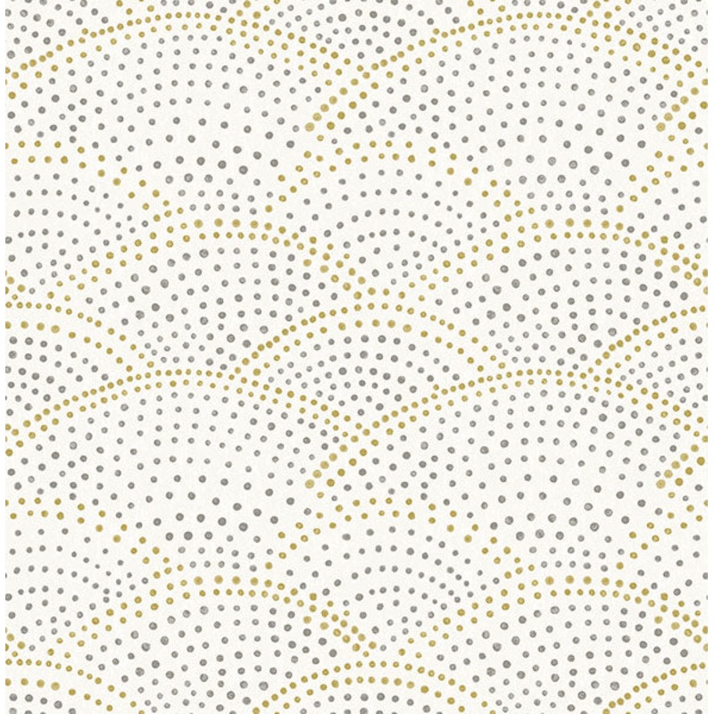 2903-25869 Bennett Grey Dotted Scallop Wallpaper