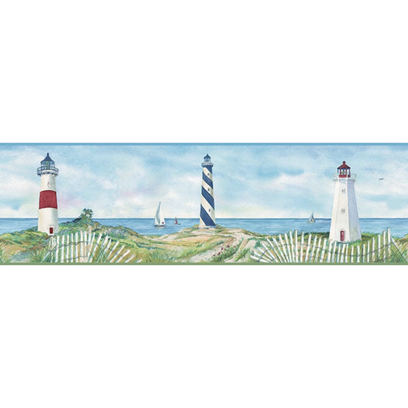 3120-46071B Eugene Blue Lighthouse Border