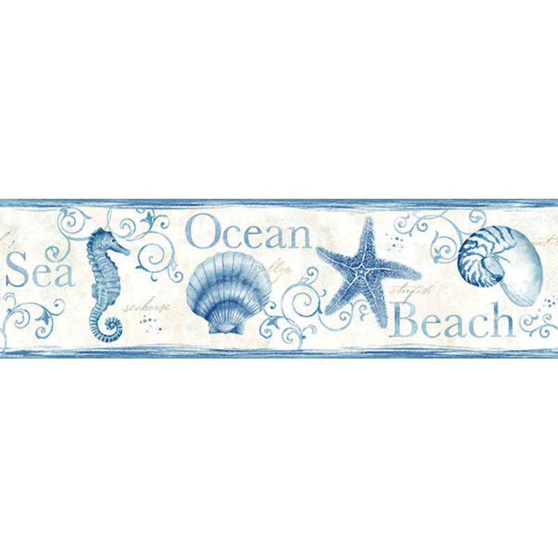 3120-53561B Island Bay Blue Starfish Border