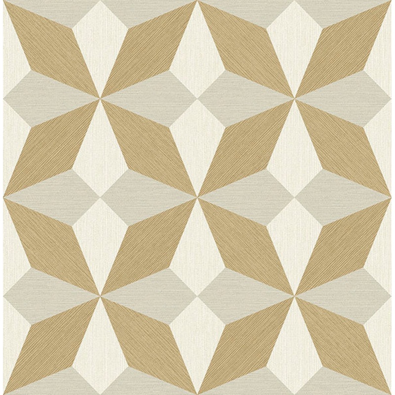 2896-25302 Valiant Gold Faux Grasscloth Mosaic Wallpaper