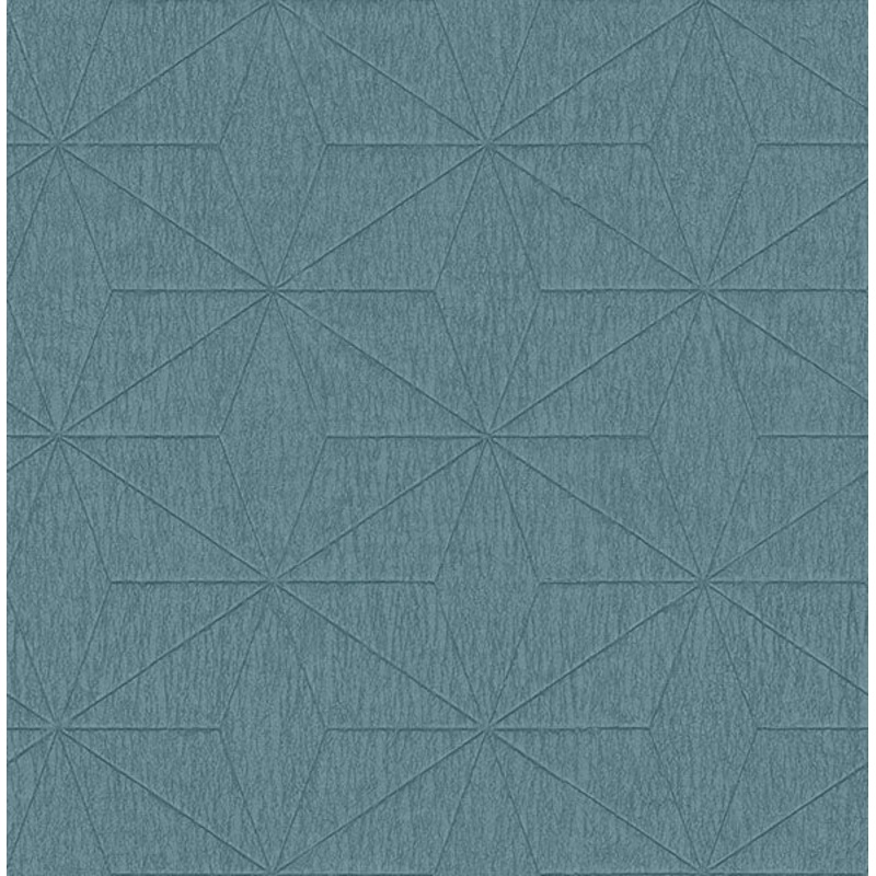 2896-25342 Bernice Teal Diamond Geometric Wallpaper