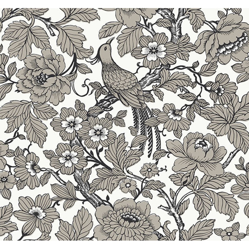 2927-80410 Beaufort Black Peony Chinoiserie Wallpaper