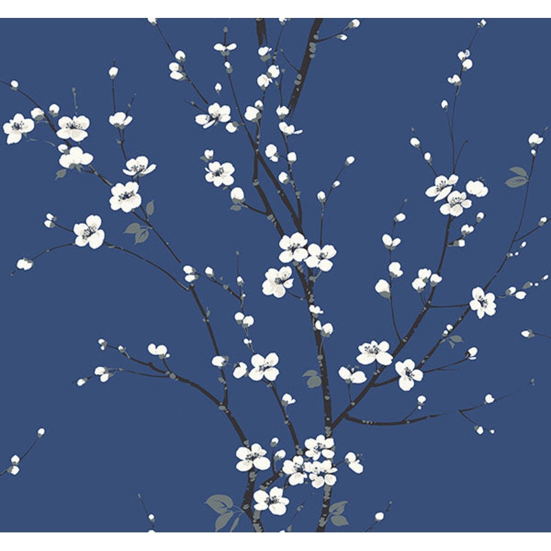 2927-81812 Monterey Cobalt Floral Branch Wallpaper