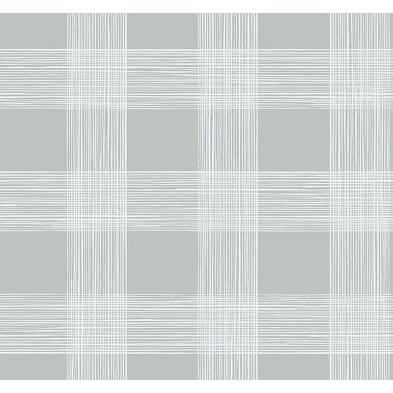 2927-80908 Scarborough Grey Striated Plaid Wallpaper