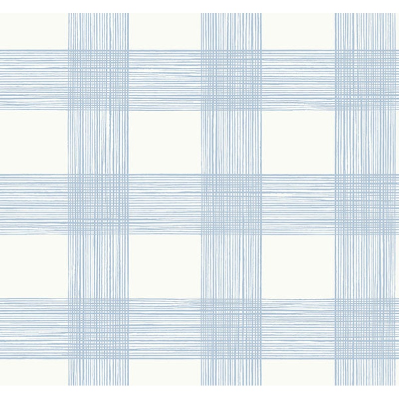 2927-80912 Scarborough Light Blue Striated Plaid Wallpaper