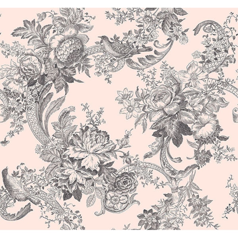 2927-81601 Carmel Blush Baroque Florals Wallpaper