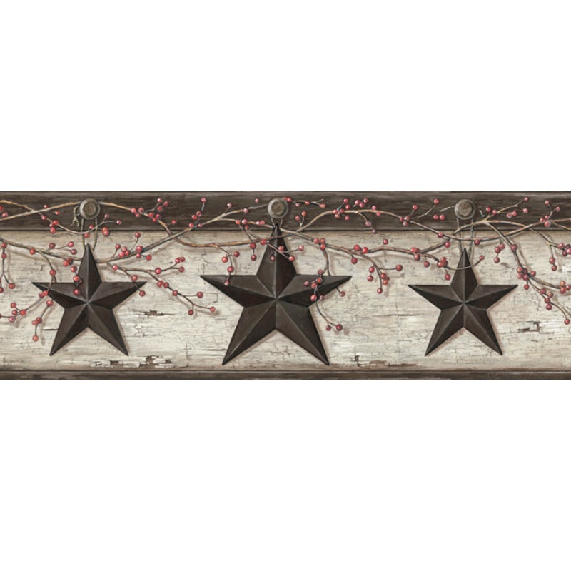 3123-44601 Ennis Black Rustic Barn Star Border