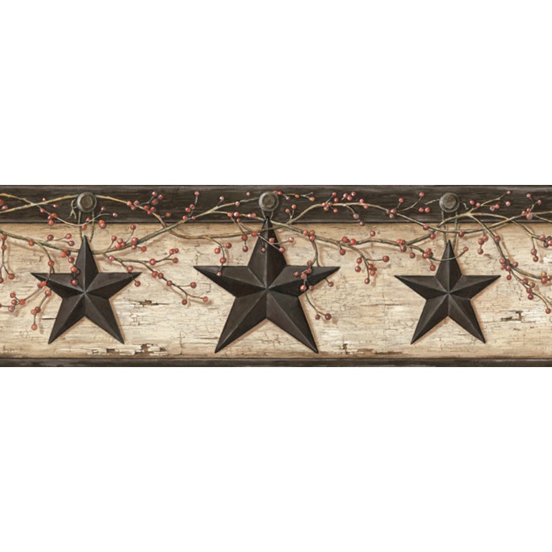 3123-44602 Ennis Charcoal Rustic Barn Star Border