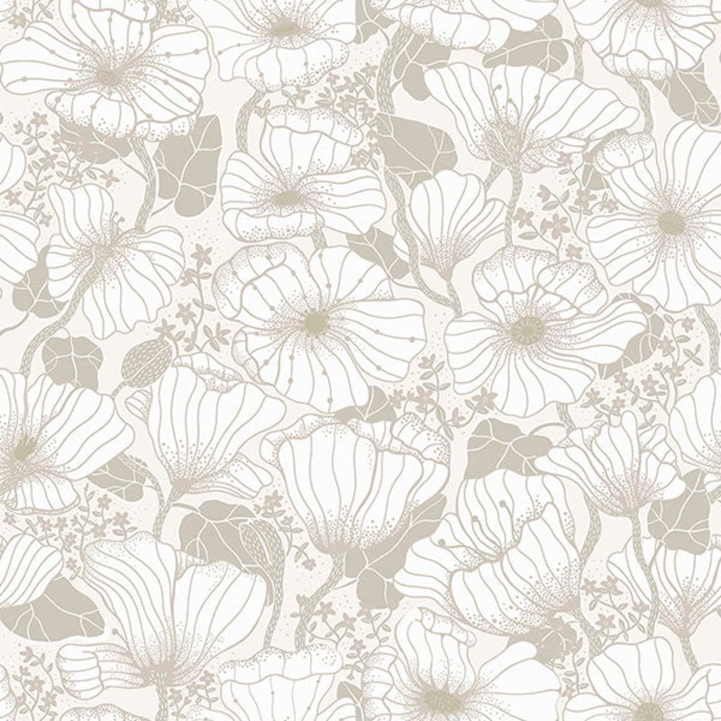 2932-65109 Matilda Grey Poppy Fields Wallpaper
