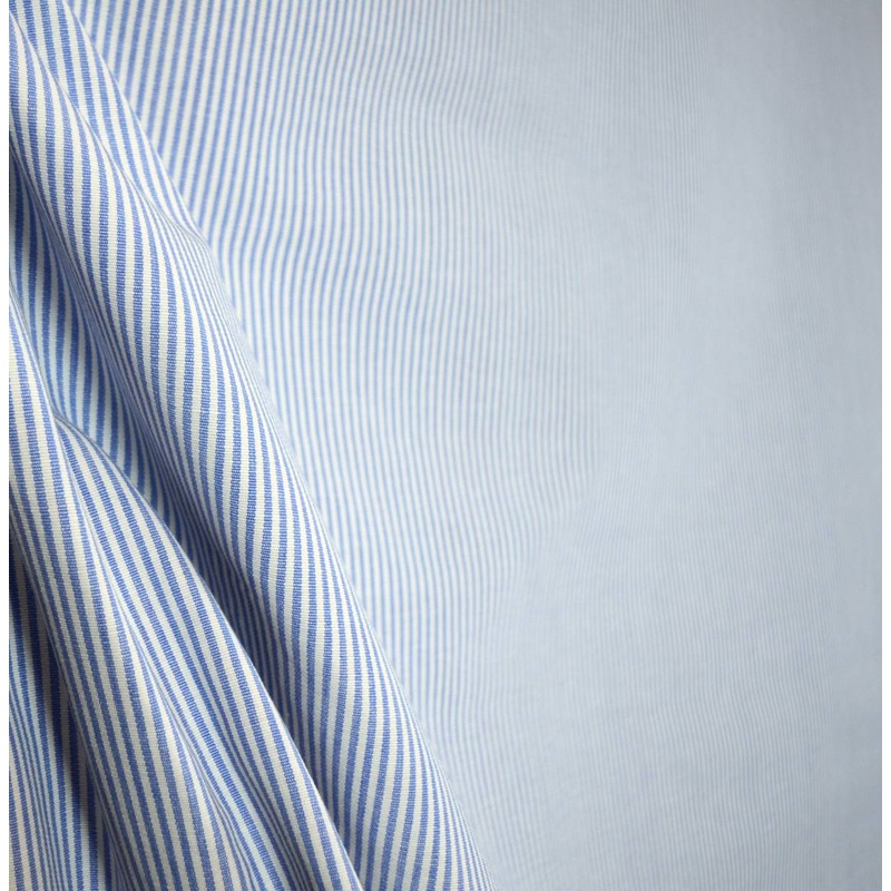 Blue Pin Stripe Fabric DE71 Essex Sky Roth