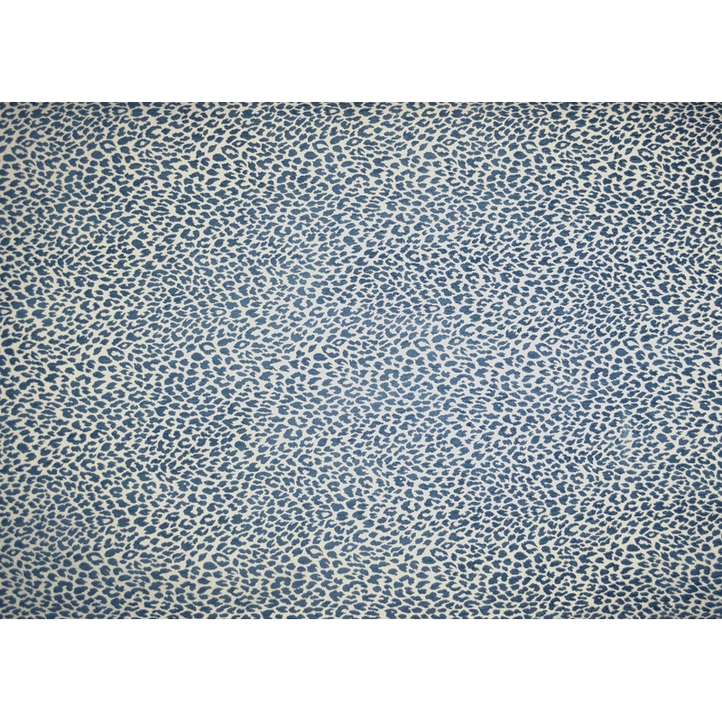 M9818 Delft Chenille Animal Print Blue Upholstery Fabric