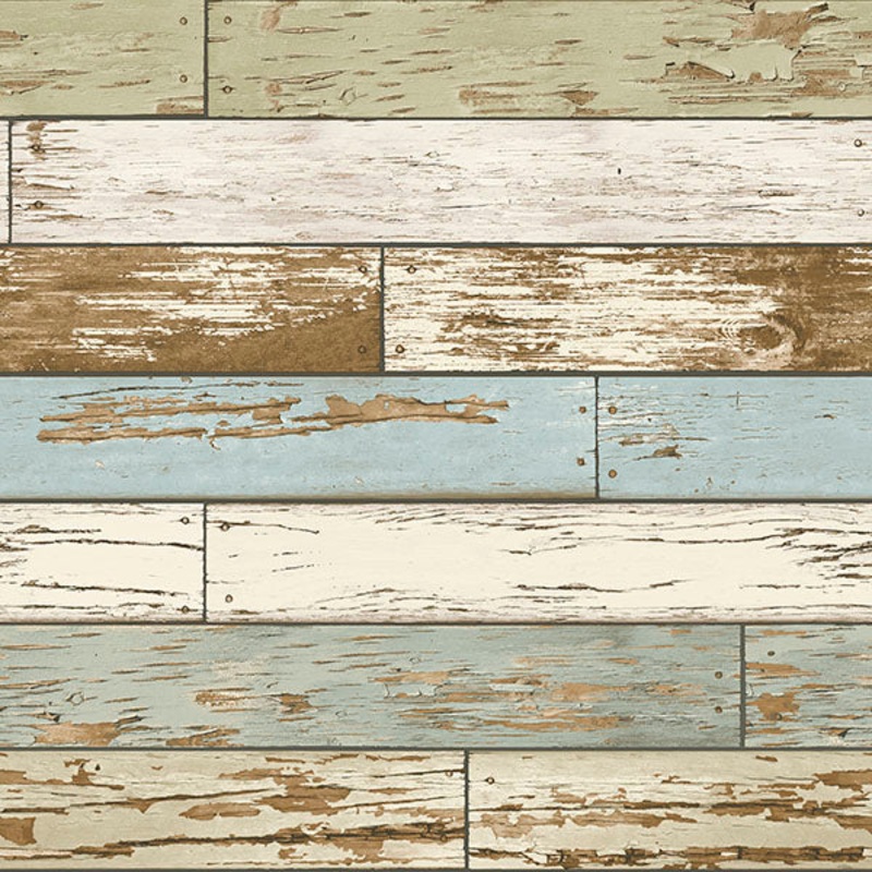 NU2188 Green Old Salem Vintage Wood Planks Peel & Stick Wallpaper