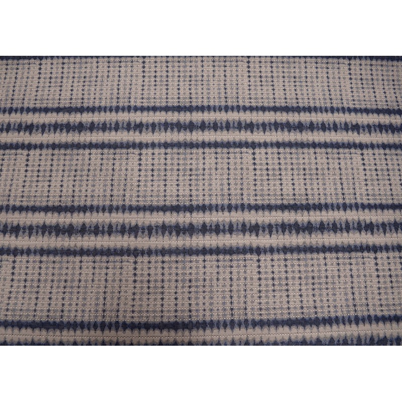 Ume Indigo Crypton Geometric Ikat Stripe Fabric